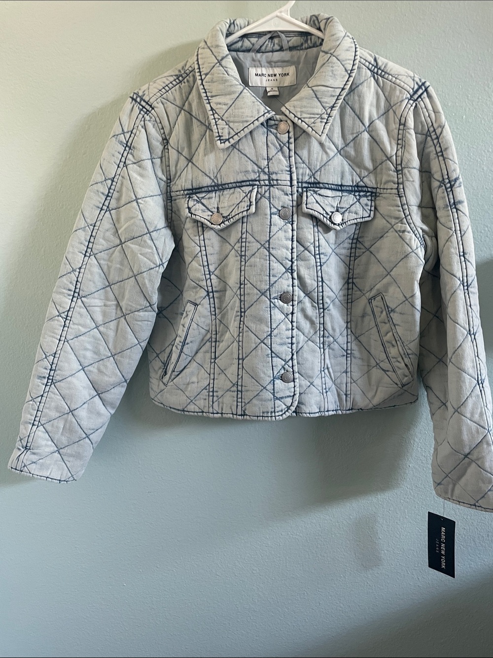 Marc New York Quilted Light Blue Denim Jacket